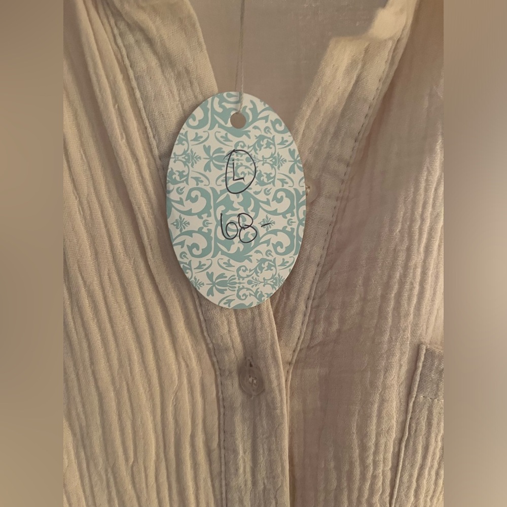 NATURAL! Gauze tunic shirt dress MINI!!!